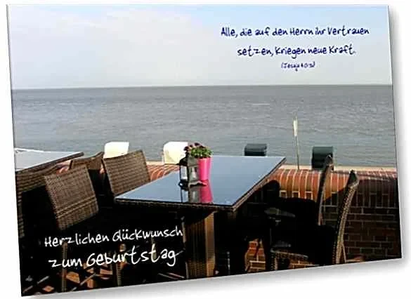 Geburtstagskarte: Bistrotisch