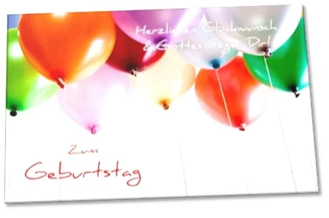 Geburtstagskarte: Bunte Luftballons