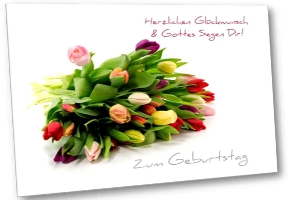 Geburtstagskarte: Bunter Tulpenstrauß