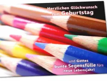 Geburtstagskarte: Buntstifte