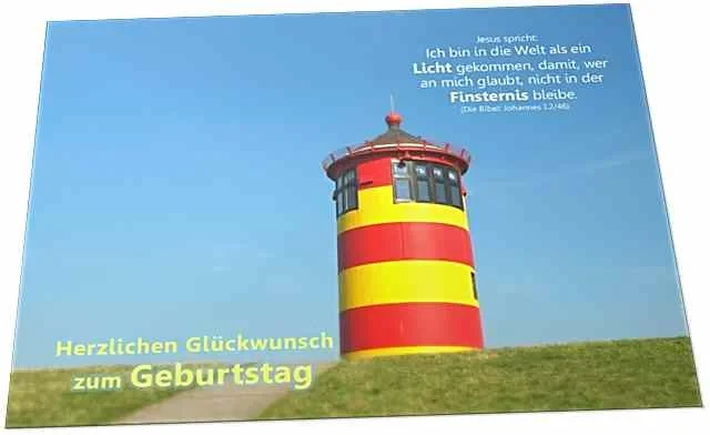 Geburtstagskarte: Ottos Leuchtturm Pilsum