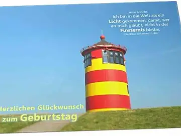 Geburtstagskarte: Ottos Leuchtturm Pilsum