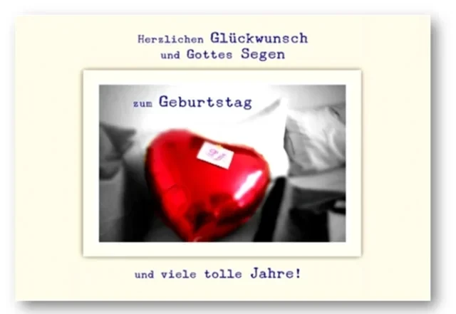 Geburtstagskarte: Roter Ballon - Faltkarte m. Kuvert