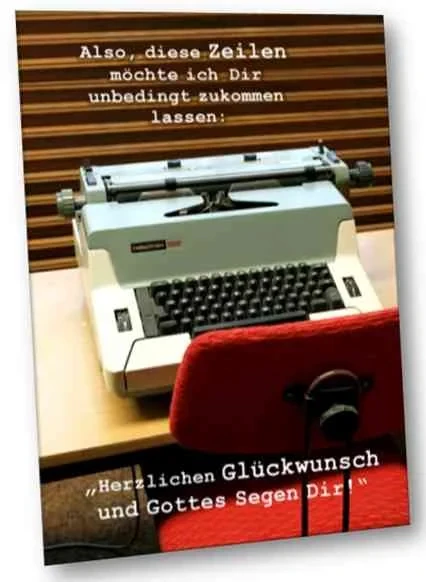Geburtstagskarte: Schreibmaschine