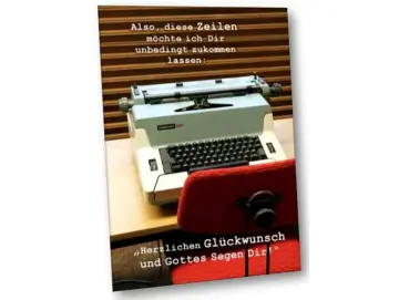 Geburtstagskarte: Schreibmaschine