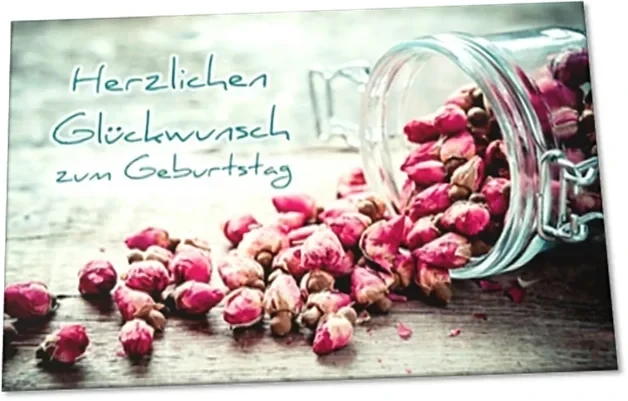 Geburtstagskarte: Stilleben mit Trockenblumen