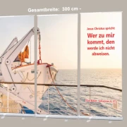 Kirchenbedarf: Roll-Up-Display "Startbereites Rettungsboot" - 3 x 2 m