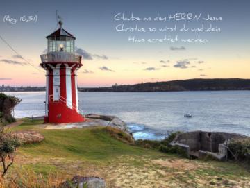 Kühlschrankmagnet - Rot-weißer Leuchtturm