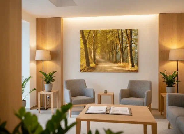 Leinwandbild für Trauerhalle & Ausstellungsraum „Baumallee“