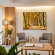 Leinwandbild für Trauerhalle & Ausstellungsraum „Baumallee“