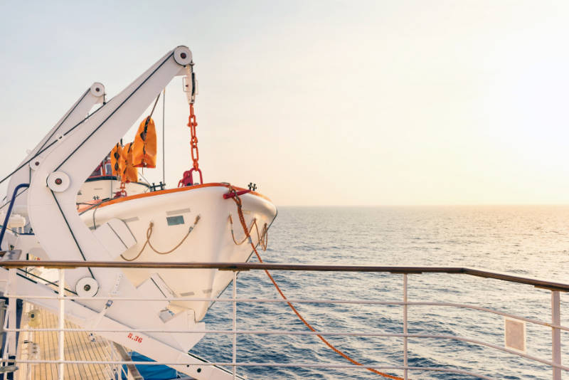 Leinwanddruck - Startbereites Rettungsboot