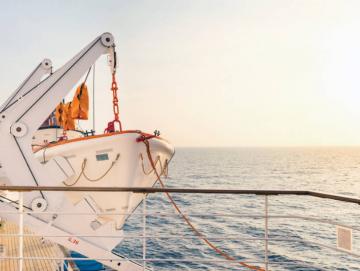 Leinwanddruck - Startbereites Rettungsboot
