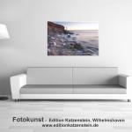 Leinwanddruck: Felsenstrand mit Leuchtturm