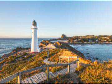 Leinwanddruck: Leuchtturm-auf-Halbinsel-Castlepoint Lighthouse,