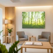 Leinwanddruck: Lichtdurchfluteter Frühlingswald - Bestatterbedarf