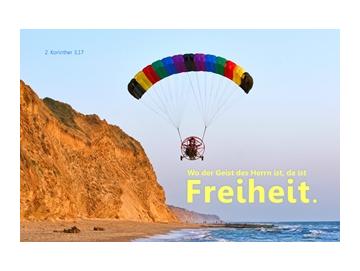Leinwanddruck: Motorgleitschirm vor Steilküste