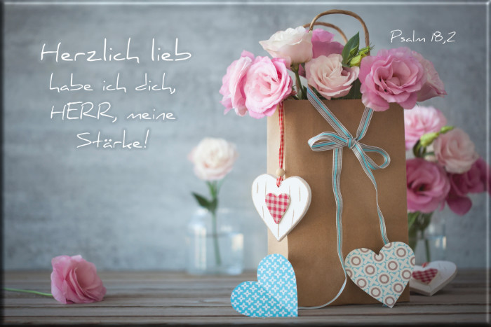 Leinwanddruck: Papiertüte mit Rosen