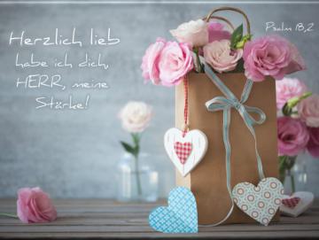Leinwanddruck: Papiertüte mit Rosen