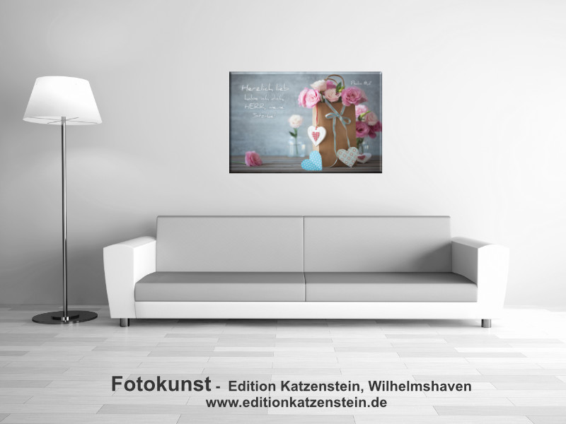 Leinwanddruck: Papiertüte mit Rosen