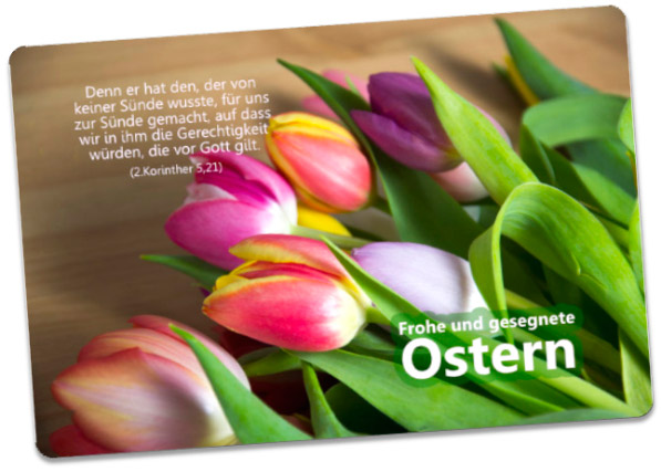 Osterkarte: Oster-Tulpen