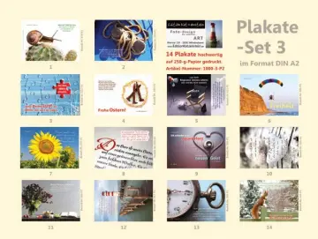 Poster A2 - 14-Stück-Set 3 -Schaukasten-Plakate