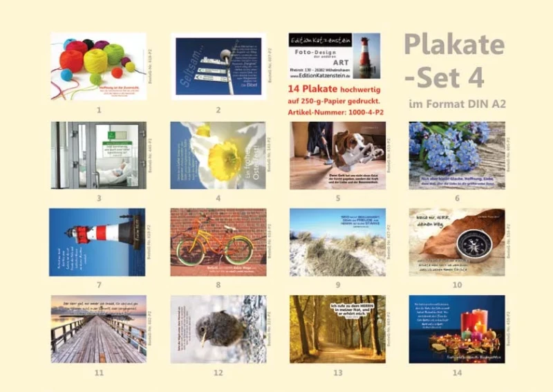 Poster A2 - 14-Stück-Set - 4 -Schaukasten-Plakate