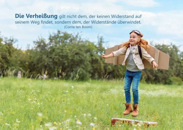 Poster A2 - Mädchen mit Pappeflügel