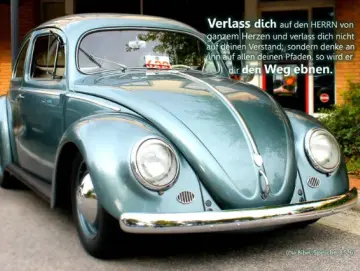 Poster A2 - VW Käfer mit Ovalfenster