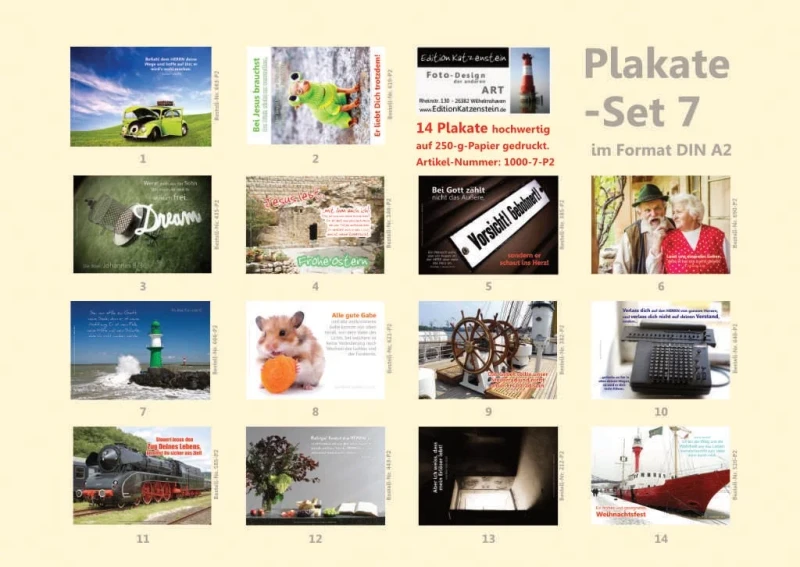 Poster A2 -Set 7 -Schaukasten-Plakate