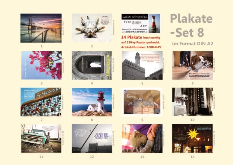 Poster A2 -Set 8 - 14 Poster -Schaukasten-Plakate
