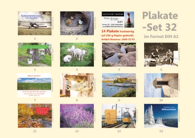 Poster A2 -Set 32 Schaukasten-Plakate