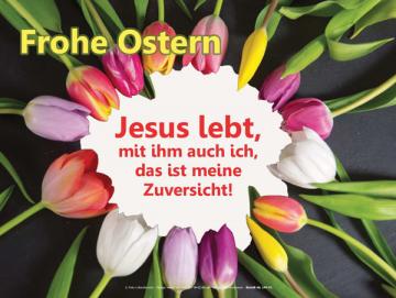 Poster A2 Ostern - Kreis bunter Tulpen