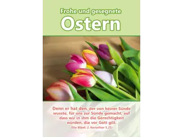 Osterposter A2 Hochformat – Tulpenmotiv mit 2. Korinther 5,21