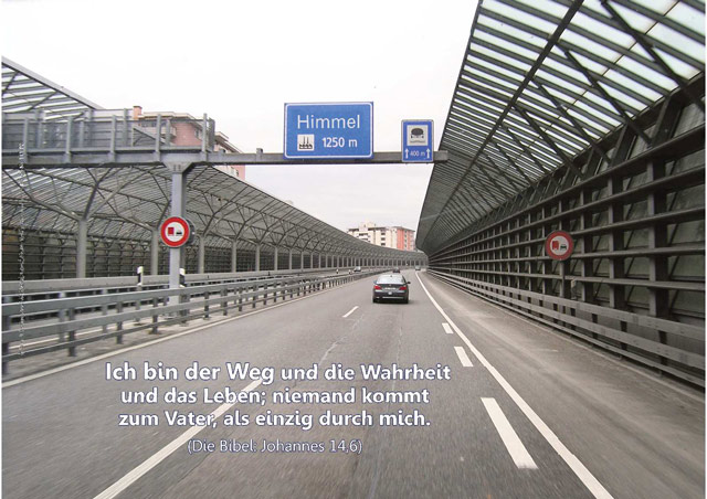 Christliches Poster A2: Autobahnszene