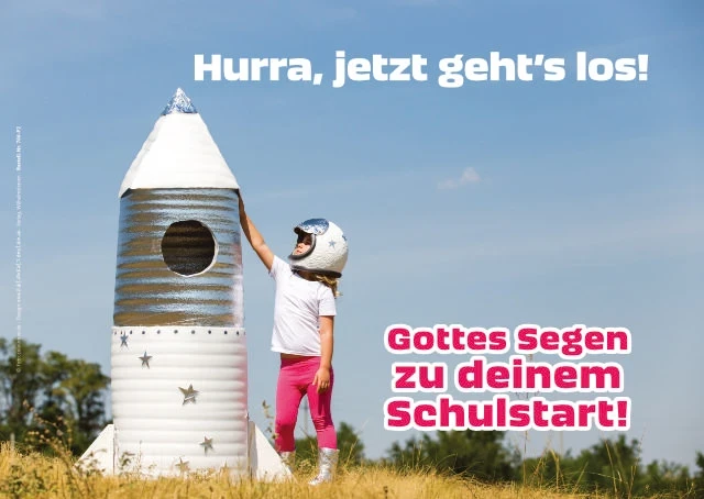 Poster Einschulung A2 -Mädchen im Astronautenkostüm