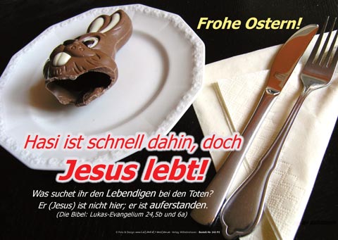 Poster Ostern  A1: Teller mit Schokohasenreste