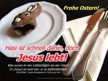 Poster Ostern  A1: Teller mit Schokohasenreste