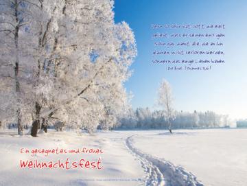 Poster Weihnachten A2: Verschneite Winterlandschaft