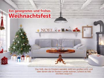 Poster Weihnachten A3: Kuscheliges Wohnzimmer