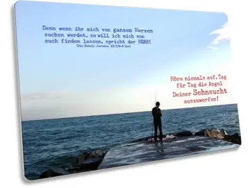 Postkarte: Angler am Meeresufer