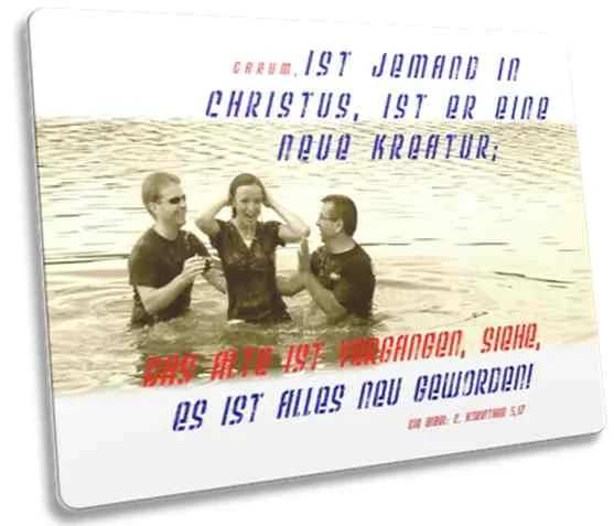 Postkarte: Freudige Taufszene