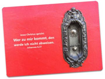 Christliche Postkarte Notdienstklingel einer Apotheke