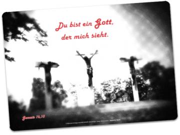 Postkarte Jahreslosung 2023 - Kalvarienberg Tihany – Siebdruck-Design