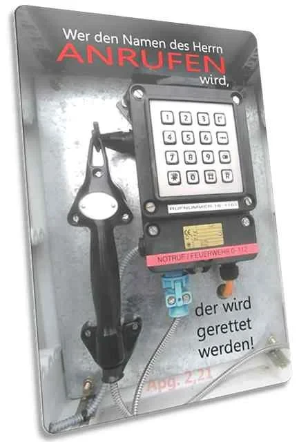 Christliche Postkarte: Notfalltelefon