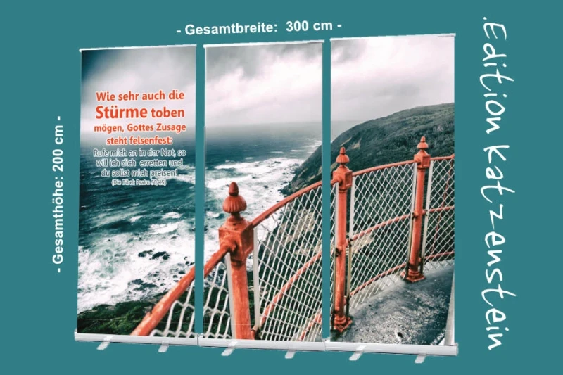 Roll-Up-Display - Blick von Leuchtturm - 300 x 200cm -Kirche