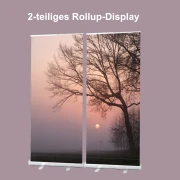 Bestatterbedarf: Roll-Up Display 2er-Set - "Bäume vor Sonnenuntergang"