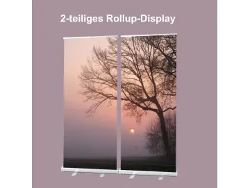 Bestatterbedarf: Roll-Up Display 2er-Set - "Bäume vor Sonnenuntergang"