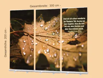 Bestatterbedarf: Roll-Up Display 3er-Set -Baumblatt