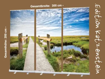 Roll-Up Display 3er-Set -"Pfad durch Salzwiesen" - Dekoration-Bestatterbedarf