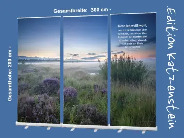 Bestatterbedarf, Roll-Up Display "Morgendämmerung in der Heide"
